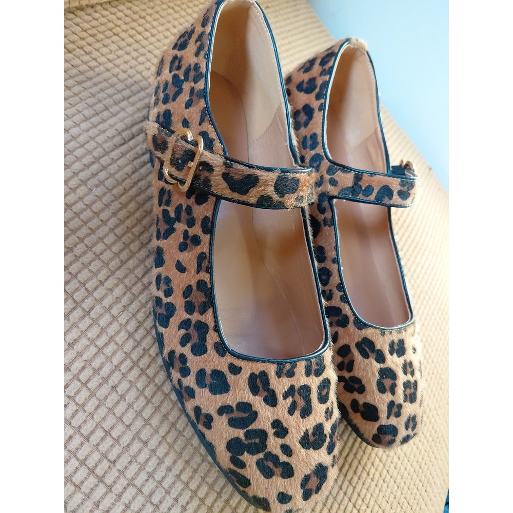 NEW ‎ Style Leopard  Michaela Mary Jane Square Toe Buckle Flats 10 M